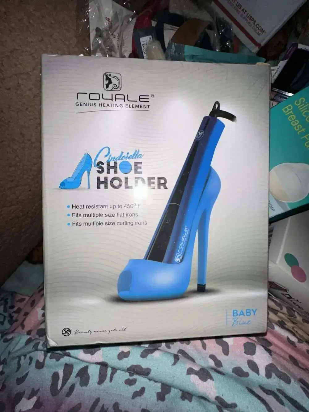 Royale Cinderella Shoe Holder Heat Resistant Hair Tool Stand - Baby Blue
